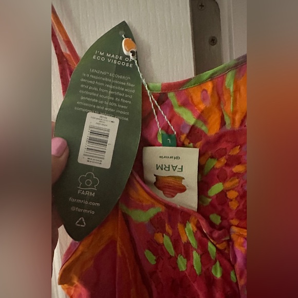 Farm Rio fruit brush cutout midi dress NWT - Picture 5 of 10